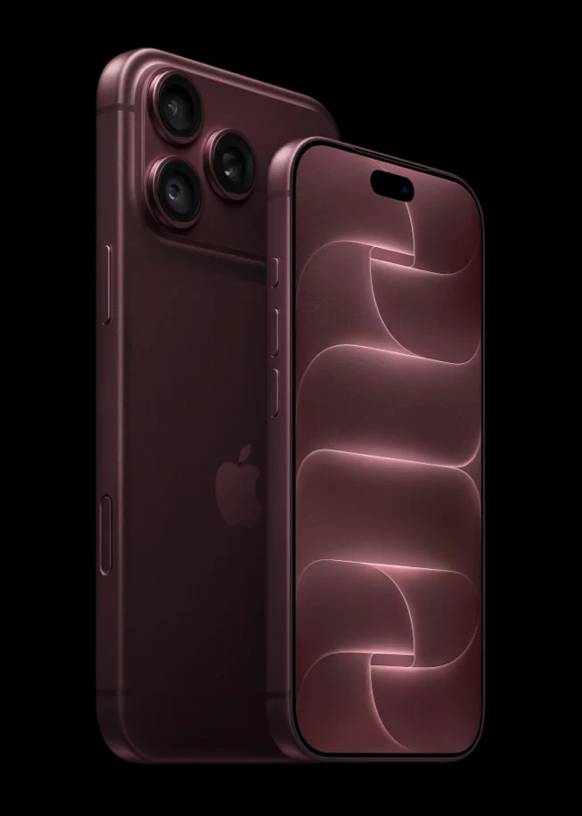 Burgundy iPhone 18 Pro and iPhone 18 Pro Max, showing the front and rear