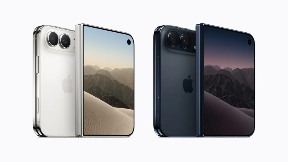 Apple iPhone Duo foldable phones in star white and night sky